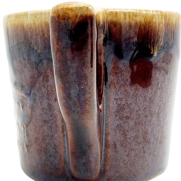 2 Western Stoneware Mug Farmers Mutual Insurance Iowa Brown Drip Glaze Coffee - Picture 6 of 11